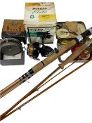 FISHING INTEREST - Dalesman the split cane fishing rod, Abusuecia 322 Swedish fibre glass rod, boxed