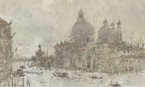 WILLIAM SELWYN mixed media - titled verso 'Santa Maria Della Salute', signed in pencil, 12 x 20cms