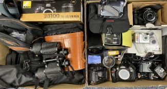 CAMERAS - Panasonic Lumix BMC-F272, other cameras, camera bags, associated equipment and a pair of