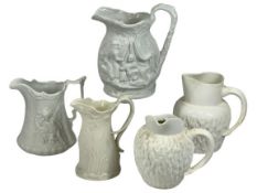 PORTMEIRION PARIAN JUGS and two Coalport plain white jugs