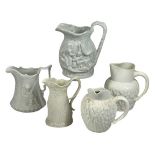 PORTMEIRION PARIAN JUGS and two Coalport plain white jugs