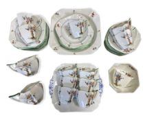 SHELLEY CRABTREE 11651 PATTERN TEAWARE - approximately 45 pieces