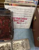 LP RECORDS - classical and other, including vinyl case contents, also, a vintage postcard album with