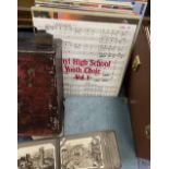 LP RECORDS - classical and other, including vinyl case contents, also, a vintage postcard album with