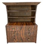 APPRENTICE TYPE DRESSER - with veneered front, 31cms H, 23cms W, 11cms D