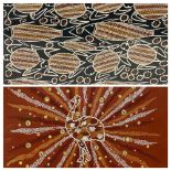 ABORIGINAL FRAMED ARTWORK (see multiple images), 40 x 48cms and 26 x 36cms, and a quantity of