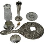 MIXED HALLMARKED SILVER ITEMS (7) - all having Birmingham hallmarks to include a mask embossed