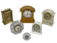 CLOCKS (6) - including a Waterford and other mantel clocks