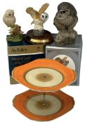 SHELLEY TWO-TIER CAKESTAND, a Poole Sgraffito model of an owl and other similar models