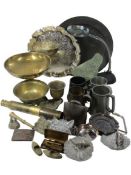 MIXED VINTAGE & LATER METAL WORK GROUP to include EPNS, pewter and brassware, ETC, items include a