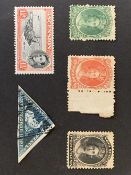 STAMPS - A CAPE OF GOOD HOPE 4D DEEP BLUE TRIANGLE, a 1 pence Ascension Davit Flaw and 3 x Nova