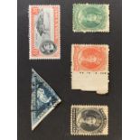 STAMPS - A CAPE OF GOOD HOPE 4D DEEP BLUE TRIANGLE, a 1 pence Ascension Davit Flaw and 3 x Nova