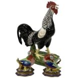CONTINENTAL DUCK MODELS, A NEAR PAIR - 20cms the tallest and a large porcelain model rooster,