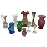 19TH CENTURY & LATER GLASSWARE, 10 PIECES to include an air twist stem drinking glass with