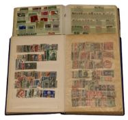 STAMPS (see several images) - TWO STOCK BOOKS - 1. Commonwealth mint and used, extensive countries