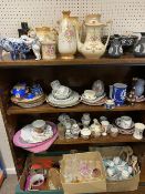 ASSORTED CHINA & GLASSWARE to include Royal Worcester Blush, Dresden, Crown Devon, Wedgwood