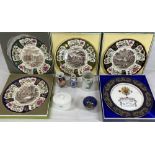 MASONS BOXED CHRISTMAS PLATES - 1975, 1976, 1978 and 1979, also other assorted china including