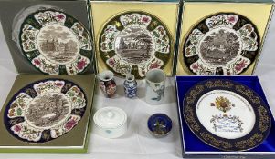 MASONS BOXED CHRISTMAS PLATES - 1975, 1976, 1978 and 1979, also other assorted china including