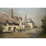 F J ELLIOTT oil on board - titled verso, cottage South Devon, signed, 33 x 49cms