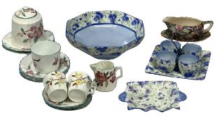 CHINTZ TABLEWARE and a Victorian part coffee set, lot includes floral decorated Shelley bowl,