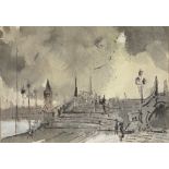 WILLIAM SELWYN mixed media - Venice 'Pont Ger Arsenale', signed in pencil, 20 x 29cms