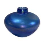 J DITCHFIELD IRIDESCENT GLOBULAR VASE - 12cms tall, 15cms diameter