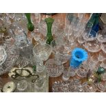 CARNIVAL, COLOURFUL, CUT DRINKING & OTHER GLASSWARE - a mixed quantity to include a six bottle cruet