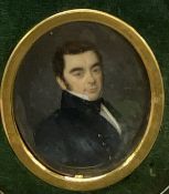 CONTINENTAL SCHOOL circa 1822 an oval miniature watercolour portrait on ivory - Philip Patton