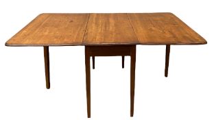 ANTIQUE MAHOGANY TWIN FLAP GATE LEG TABLE on tapered supports, 74cms H, 192cms W, 105cms D (open)