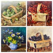 HEATHER CRAIGMILE oils on canvas and board (4) - all still life, typical size 16.5 x 24cms and an