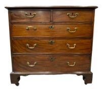 GEORGE III MAHOGANY CHEST, in the manner of Thomas Chippendale having two short over three long