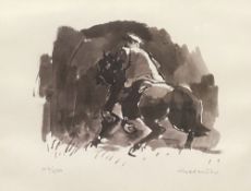 SIR KYFFIN WILLIAMS RA limited edition (213/500) print - Patagonian rider on horseback, signed in
