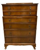 VINTAGE MAHOGANY CHEST OF SIX DRAWERS, 127cms H, 84cms W, 49cms D