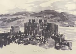 SIR KYFFIN WILLIAMS RA limited edition (401/500) print - Conwy Castle, signed in full, 40 x 58cms