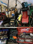 TOOLS - Briggs & Stratton mower, another petrol mower, shredder, assorted power tools and other hand