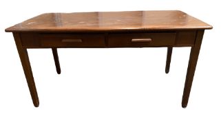 VINTAGE MAHOGANY DESK with two drawers, 78cms H, 153cms W, 76cms D