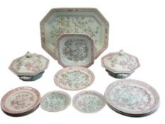 ADAMS CALYX WARE PART DINNER SERVICE - 15 pieces to include two covered tureens, 41 x 33cms meat