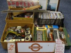 MODEL RAILWAY GOODS & RAIL RELATED MEMORABILIA - to include three boxes of layout goods, engines and