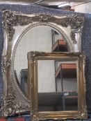 REPRODUCTION GILT FRAMED WALL MIRRORS (2) - 105 x 84cms and 55.5 x 65cms