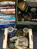MIXED COLLECTABLES GROUP OF VARIOUS ITEMS & BOOKS - a silver Albert chain, stopwatch, Smiths eight