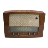 VINTAGE WALNUT CASED PHILLIPS RADIO - Model MK39913, 34cms H, 47cms across, 18.5cms D