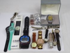 VINTAGE 9CT GOLD CASED WRISTWATCHES (2), various other lady's and gent's wristwatches and an