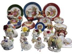 LIMOGES & OTHER CABINET PORCELAIN & FIGURINES - a good mixed quantity