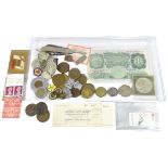 BRITISH CURRENCY, railwayana, Boy's Brigade, Girl Guides, Butlins badges, ETC. Items include a