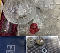 EDINBURGH CRYSTAL - boxed drinking glassware, also, Wedgwood boxed commemorative decanter, a