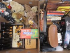 TOYS - including soft toys, a parcel of mixed games, binoculars and a boxed Bram stoker's Dracula