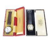 9CT GOLD & ONE OTHER BRANDED LADY'S WRISTWATCHES - in original cases, the 9ct marked 'Herbert Wolf