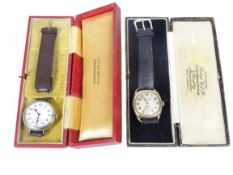 9CT GOLD & ONE OTHER BRANDED LADY'S WRISTWATCHES - in original cases, the 9ct marked 'Herbert Wolf