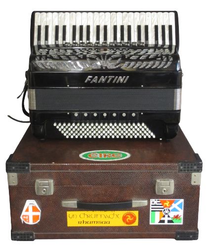 FANTINI PROFESSIONAL PIANO ACCORDION - in black, chrome and mother of pearl effect
