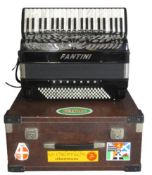 FANTINI PROFESSIONAL PIANO ACCORDION - in black, chrome and mother of pearl effect